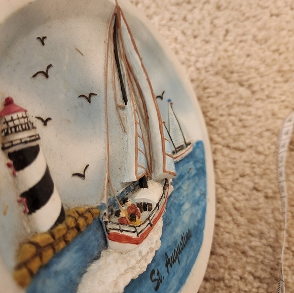 St. Augustine 3d Figurine Beach Boat Lighthouse Sail 6" - Picture 2 of 4